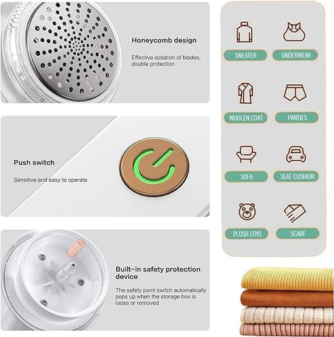 Electric Lint Remover for Clothing |free delivery| Anti-Pilling Razor & Hair Ball Trimmer – Rechargeable Plush Sweater & Coat Fabric Shaver